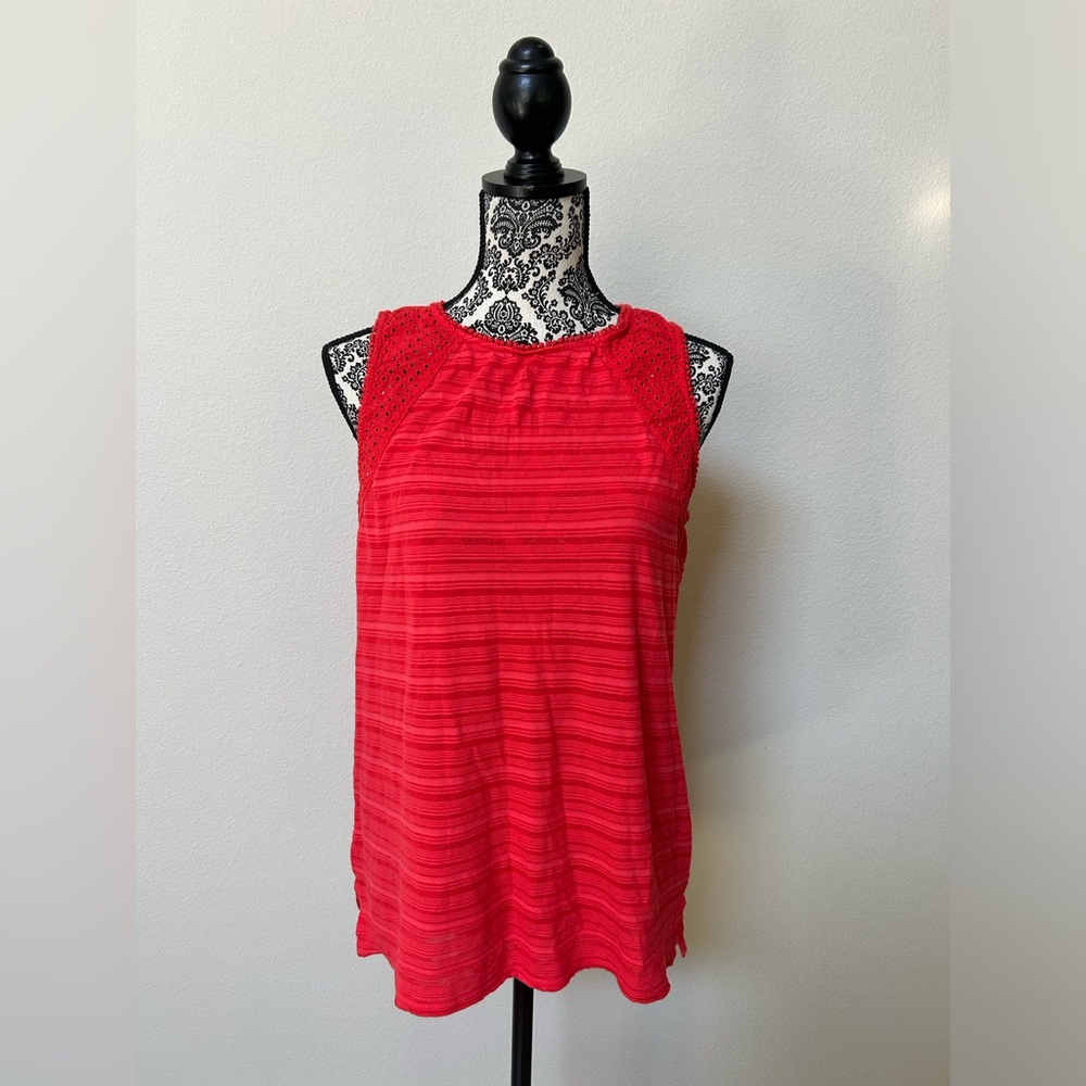 Lucky Brand Orange Red Sleeveless Tank Top M